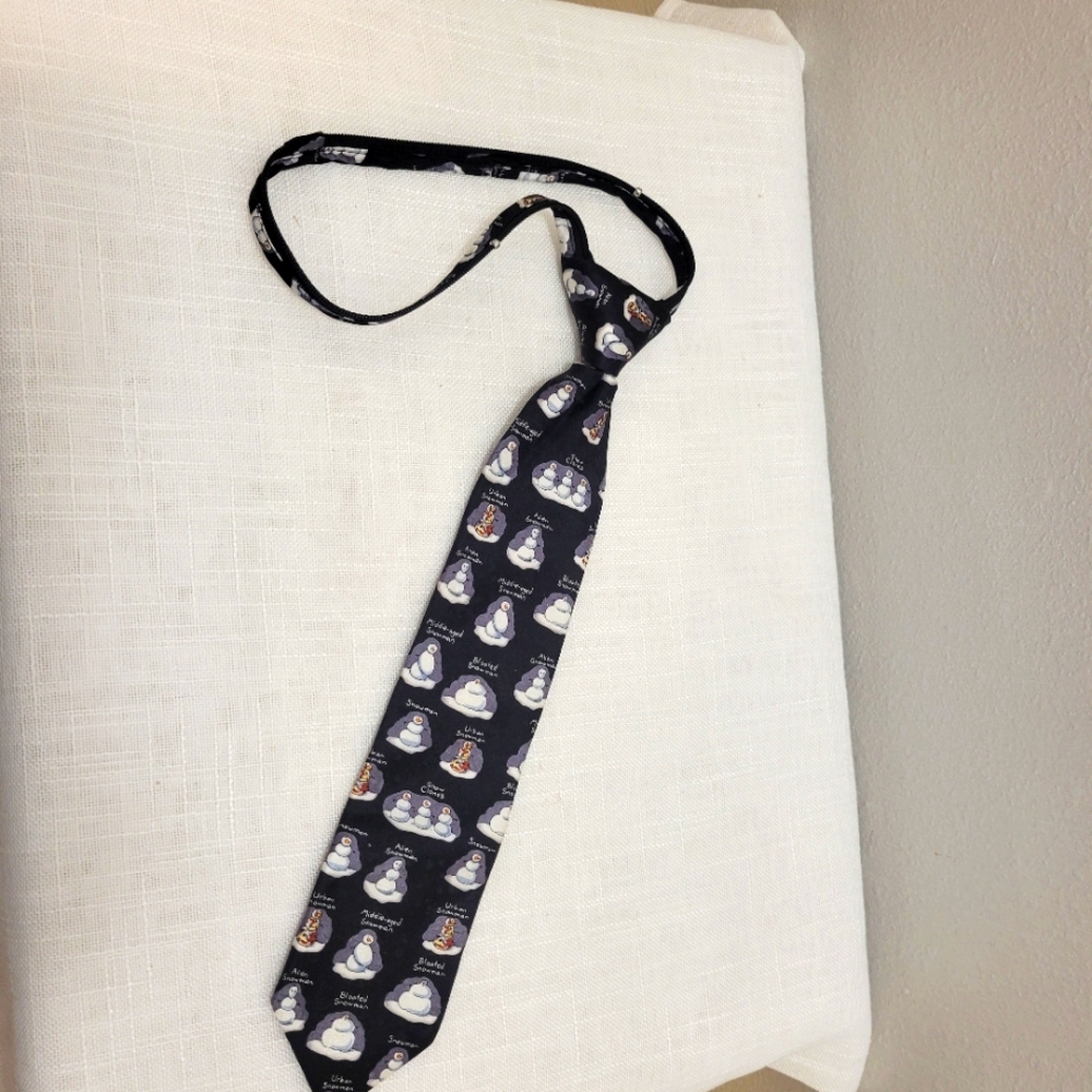 American Greetings Black Snowman Tie
